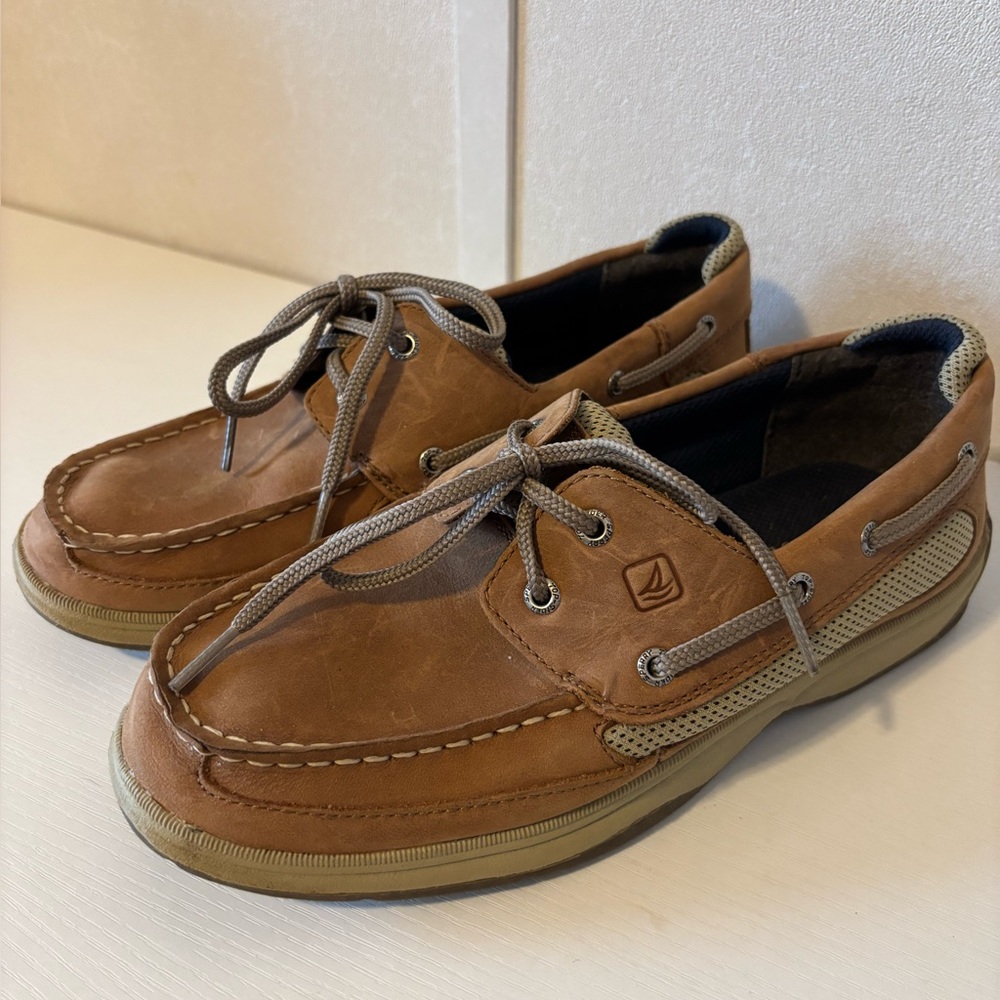 Sperry | Kids Tan Leather Boat Shoes | Size 6M